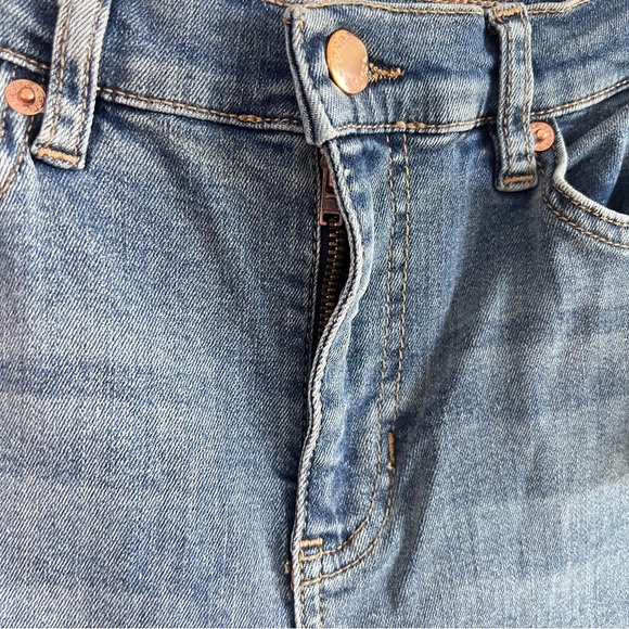 Free People Womens Great Heights Skinny Jeans Frayed Hem Blue - Picture 4 of 13